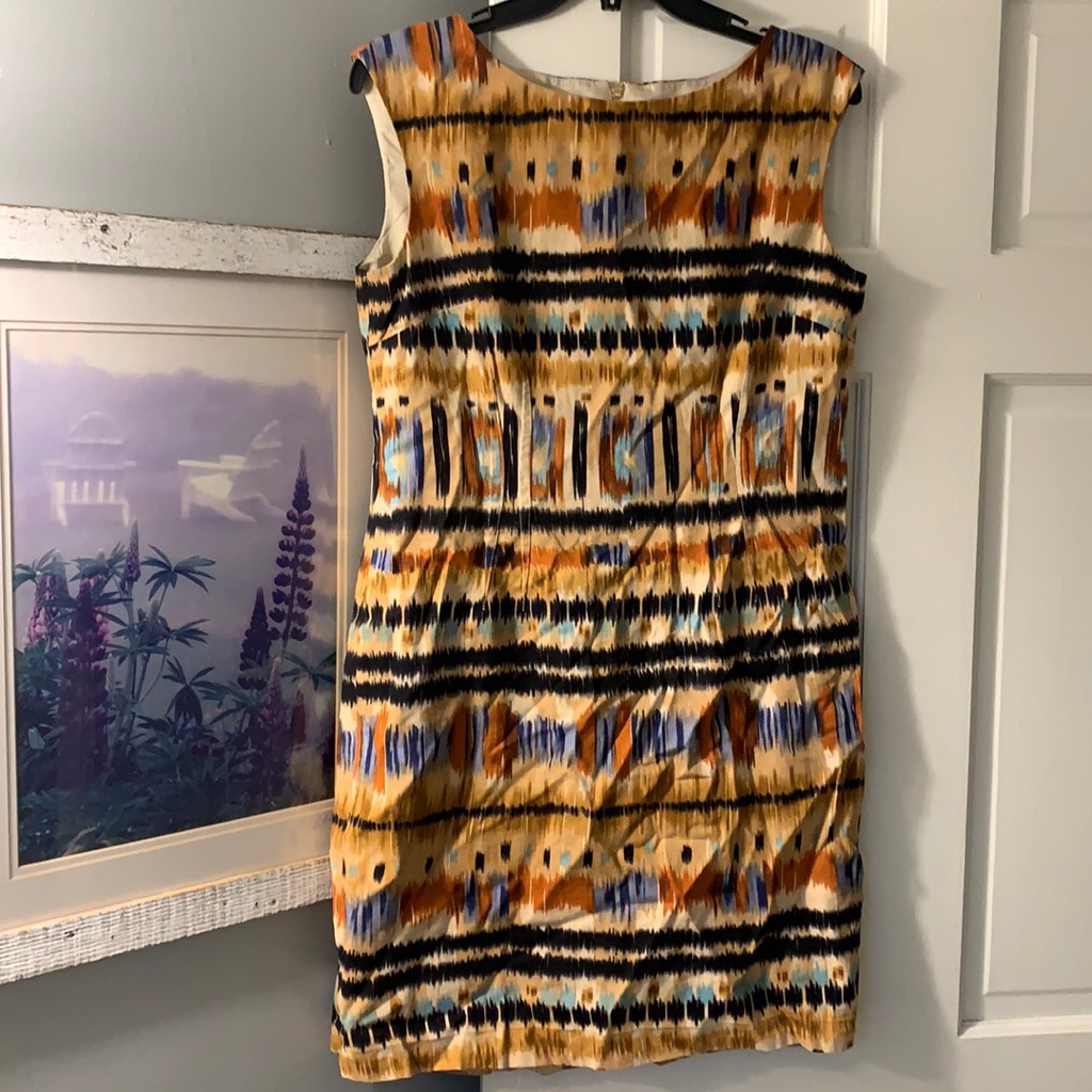Tahari 6p Linen Blend, Lined Dress.